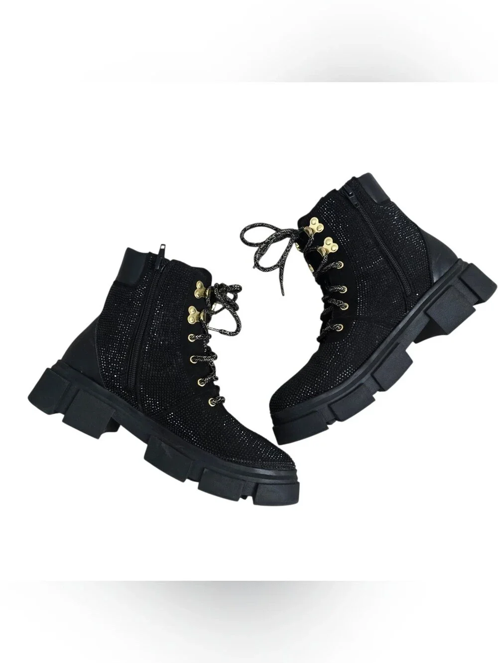 Wonder Nation Big Girl Rhinestone Combat Boot Size 5y
